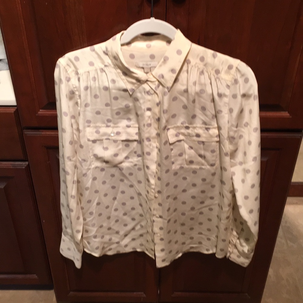 Jcrew blythe polka dot blouse size 4